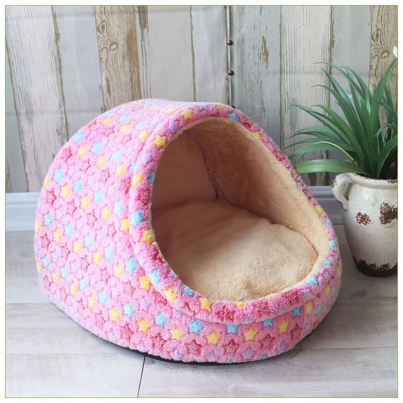 Pet Dog House Soft Cozy Pet Sleeping Bed for Small Medium Dogs Cats Foldable Removable Puppy Nest Portable Kennel Pet Supplies