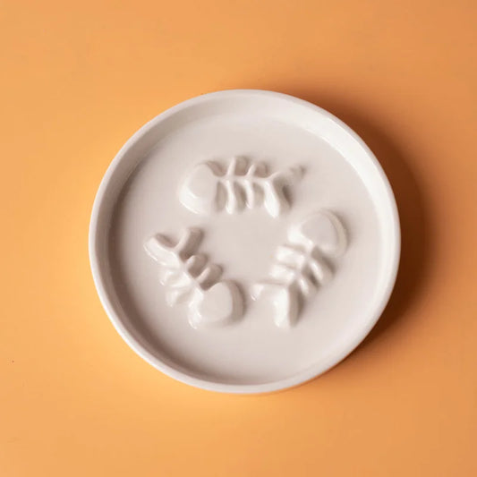 Fashion Cat Bowl Ceramic High-Foot Neck Guard Food Bowls Large Diameter Pet Food Bowl Flat Face Bowl Snack Plates Slow Food Bowl